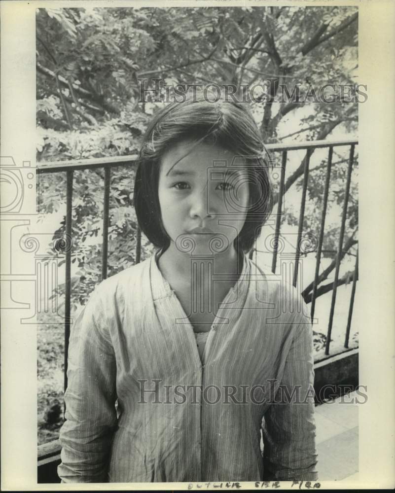 1961 Press Photo Young girl poses for camera - SS Hope hospital ship - hcx42293- Historic Images