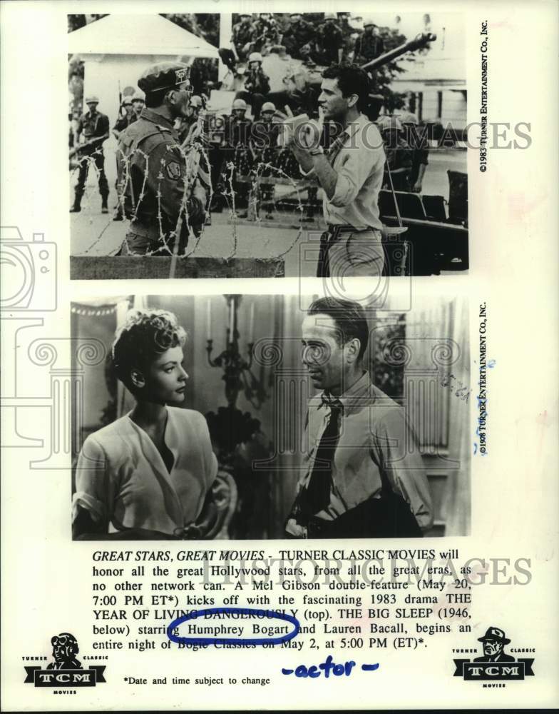 1978 Press Photo Mel Gibson (Top) and Humphrey Bogart &amp; Lauren Bacall (Bottom)- Historic Images