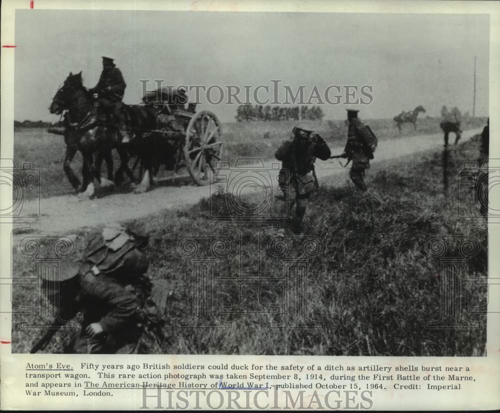 1914 Press Photo Rare photo of British soldiers during First Battle of Marne