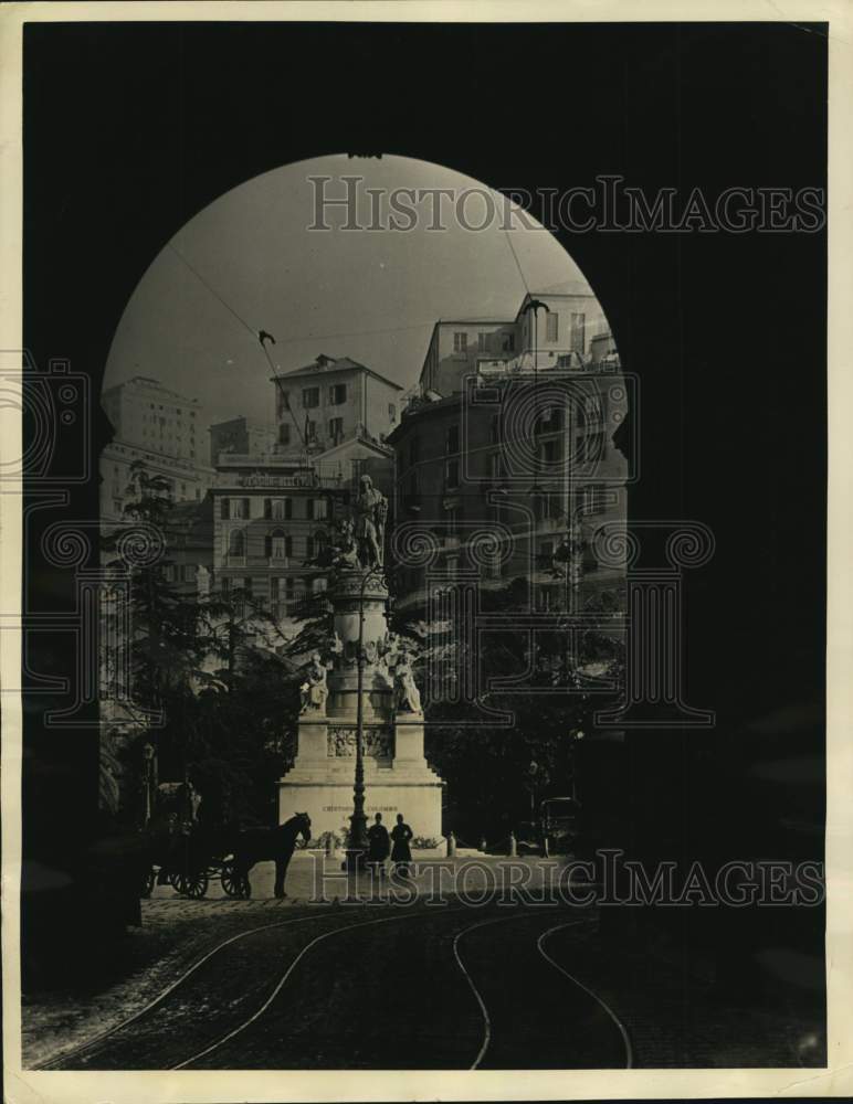 1938 Press Photo Genoa, Italy&#39;s monument to Christopher Columbus - hcx46221- Historic Images