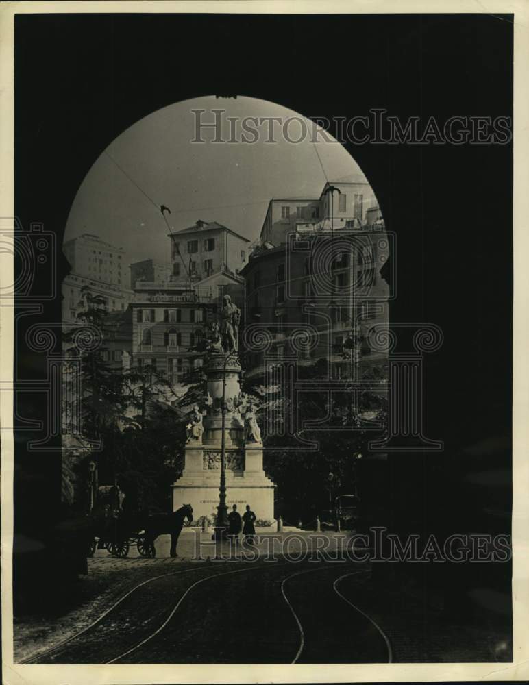 1938 Press Photo Genoa, Italy's monument to Christopher Columbus - hcx46221- Historic Images