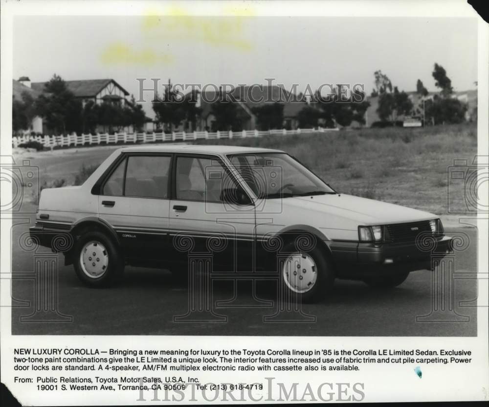 1984 Press Photo Toyota's Corolla LE Limited Sedan has a unique look - hcx46495- Historic Images