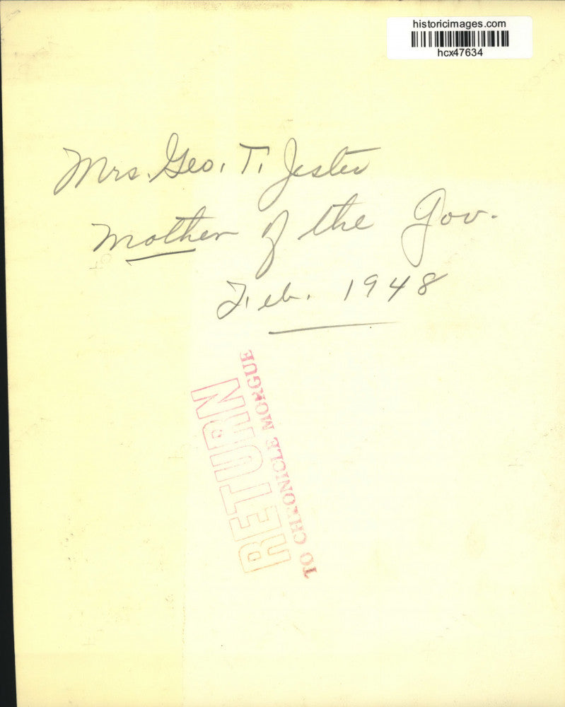 1948 Press Photo Mrs. George T. Jester, mother of the Governor of Texas