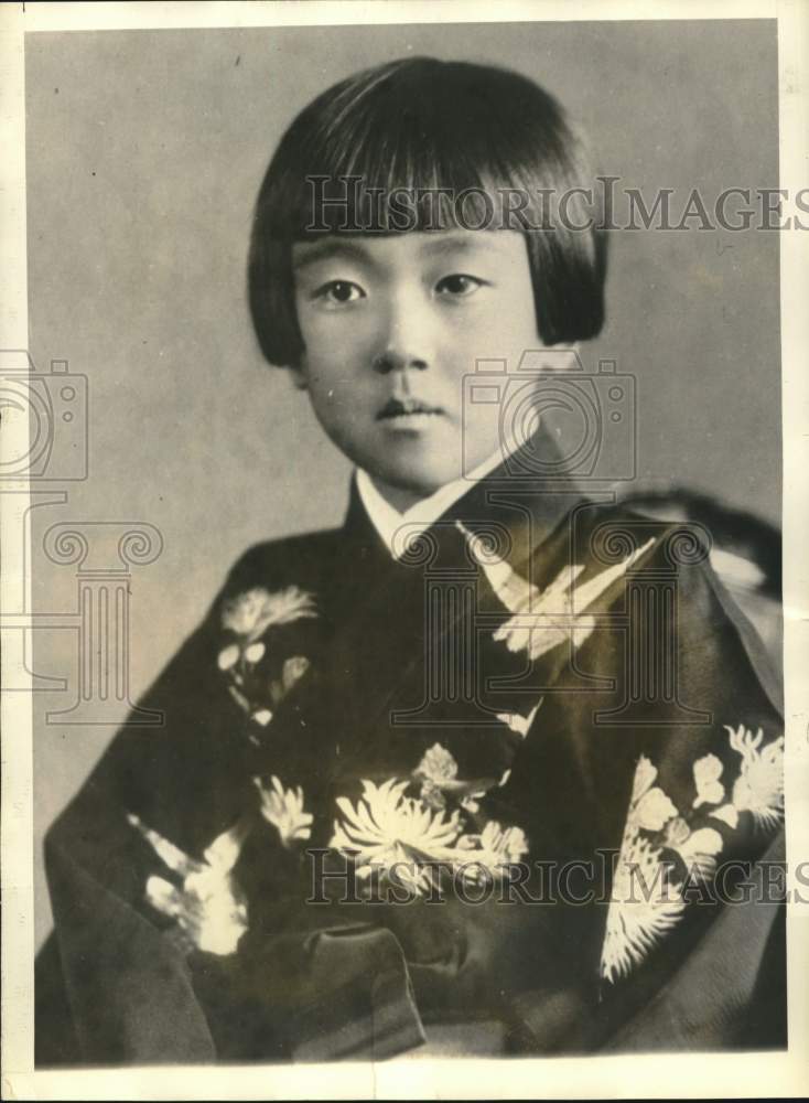 1937 Press Photo Princess Kazuko Taka of Japan on her seventh birthday- Historic Images