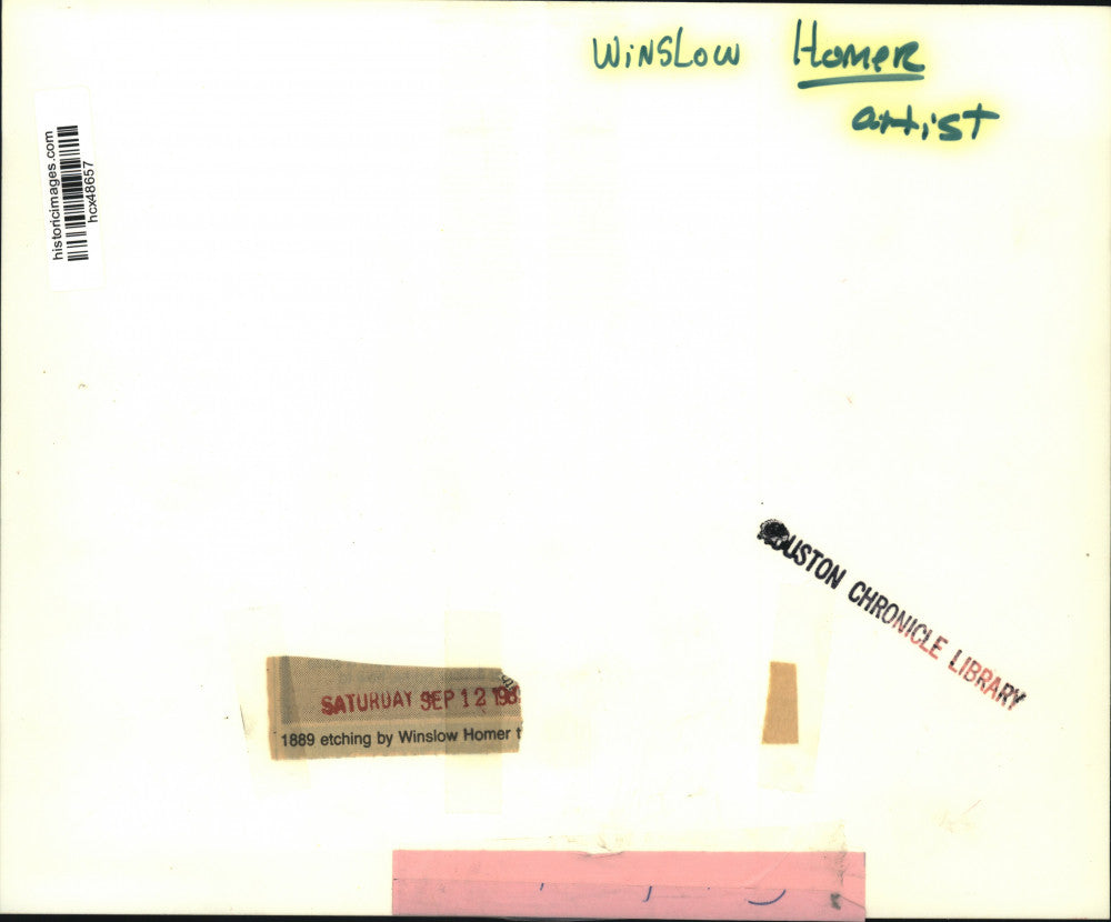 1889 Press Photo Etching of fisherman by Winslow Homer - hcx48657