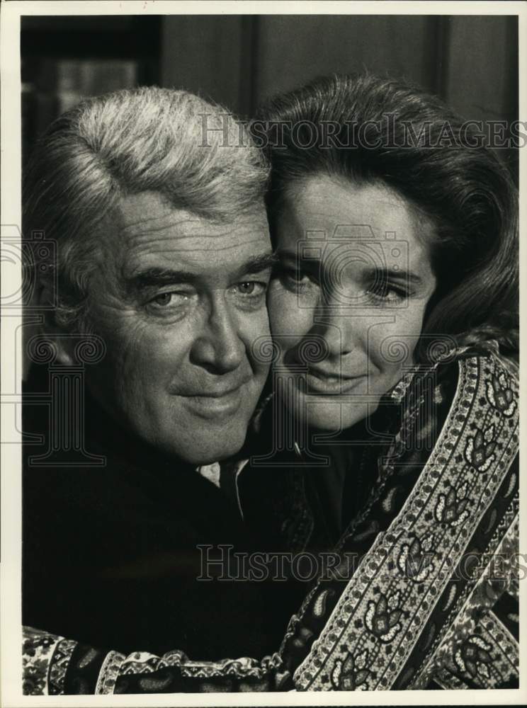 1971 Press Photo Jimmy Stewart and Julie Adams on "The Jimmy Stewart Show."- Historic Images