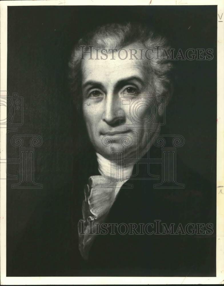 1963 Press Photo Portrait of James Monroe by Rembrandt Peale on exhibit in VA- Historic Images