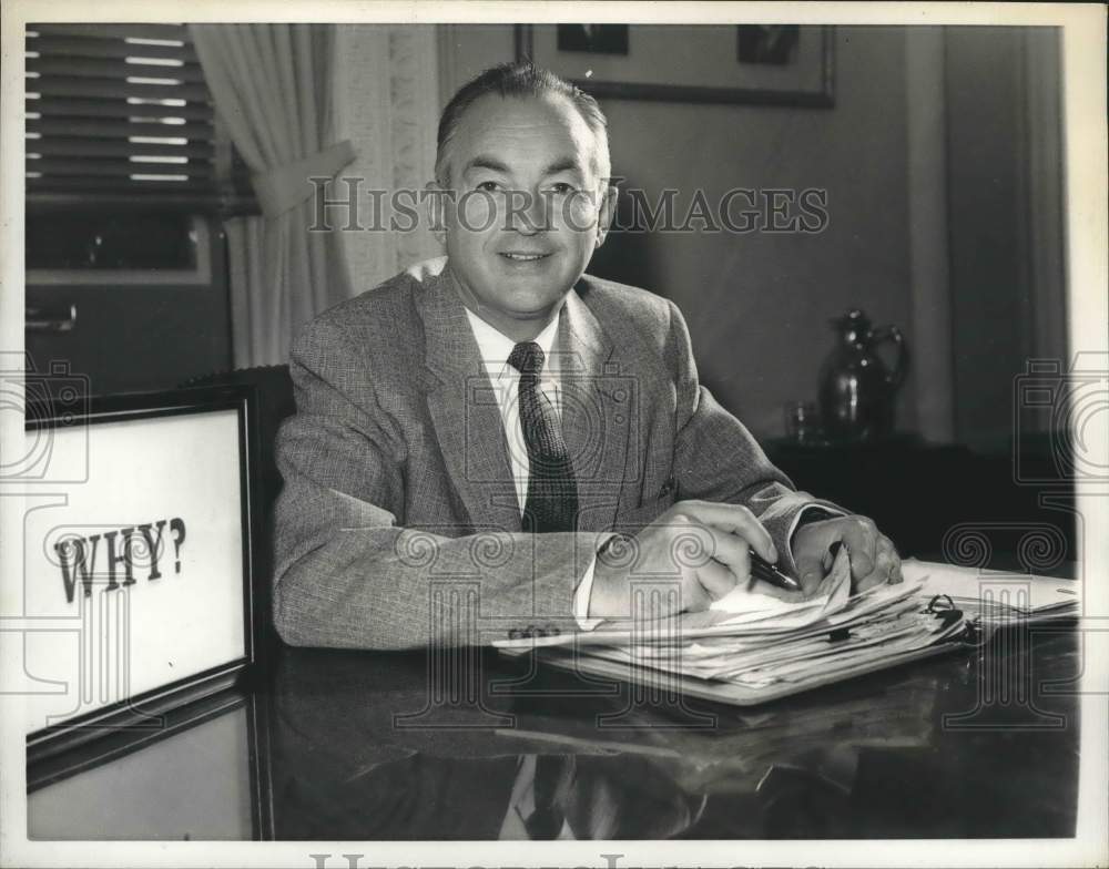 1959 Press Photo Budget Director Maurice Stans in his Washington office- Historic Images