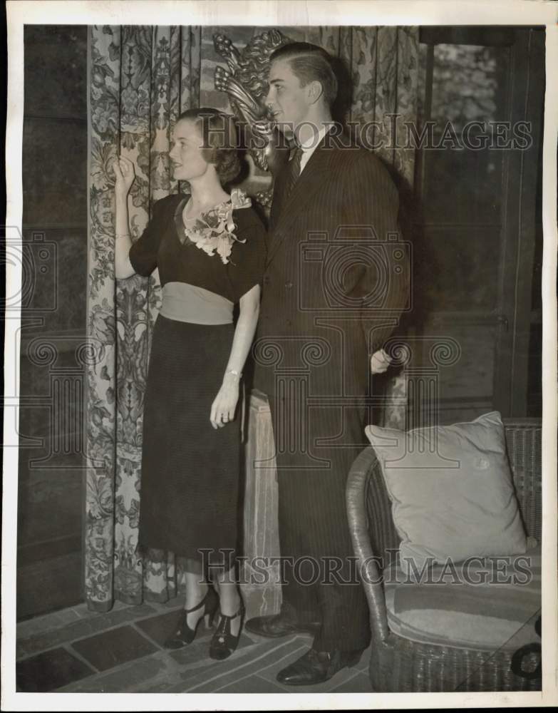 1936 Press Photo Franklin D. Roosevelt, Jr. and Fiance Ethel du Pont in Delaware- Historic Images