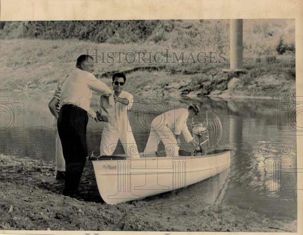 1959 Press Photo Search Boat Crew Looking for Linda Kay O&#39;Pry, Houston- Historic Images