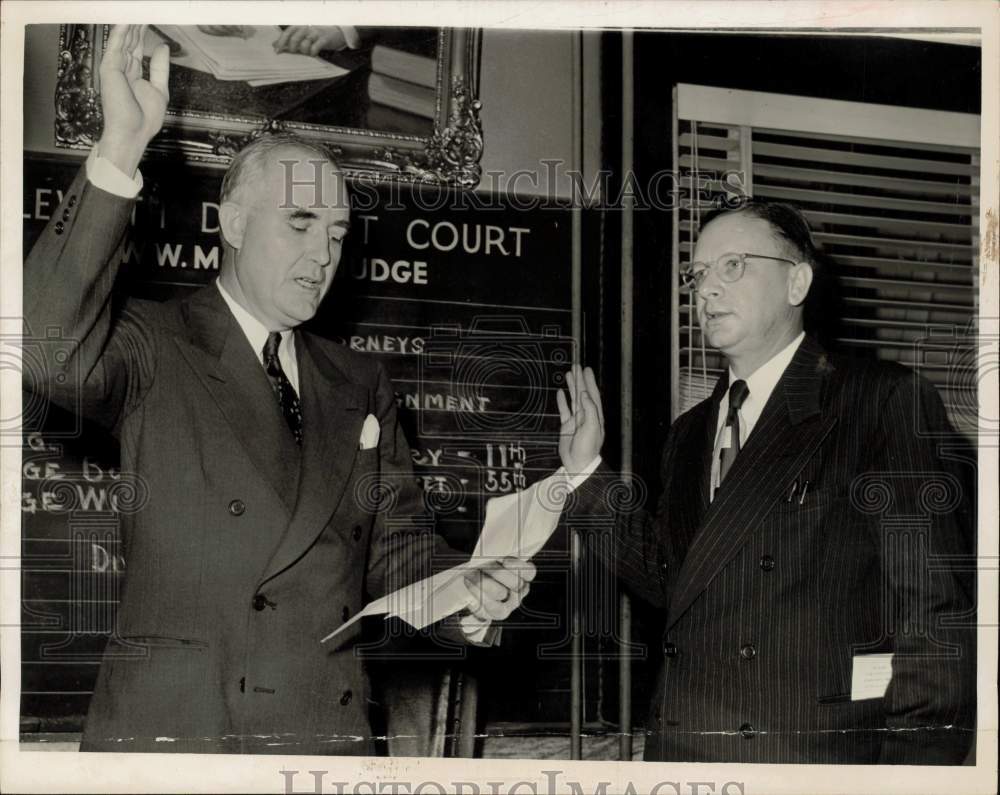 1955 Press Photo District Judge Ben Moorhead sworn in - hcx54673- Historic Images