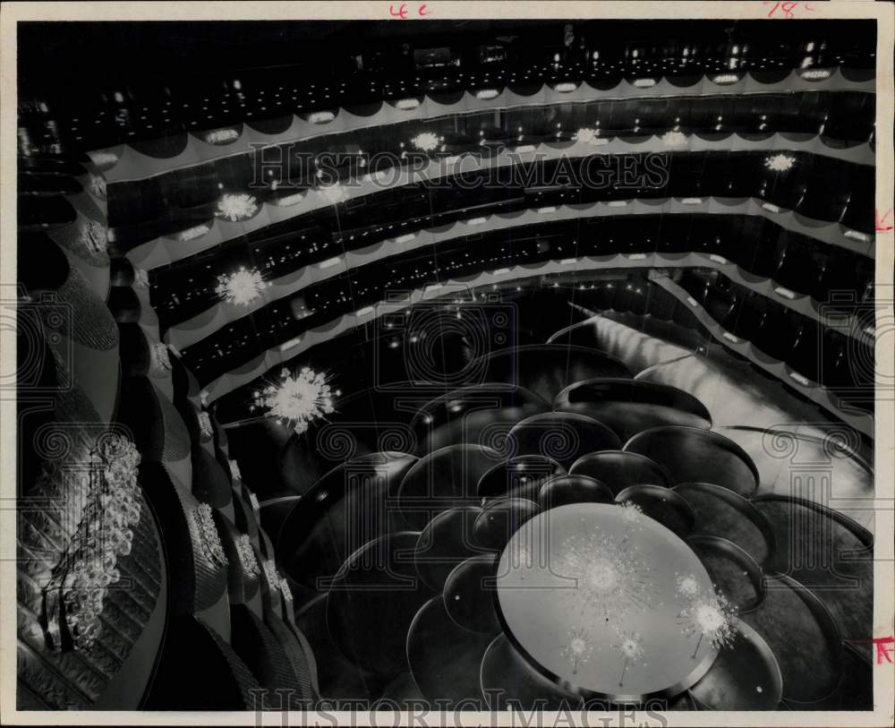 1966 Press Photo Ceiling design of new Metropolitan Opera House hall in New York- Historic Images