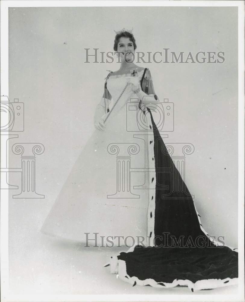 1960 Press Photo Lynda Lee Mead, Miss America 1960, in Long Gown with Scepter- Historic Images