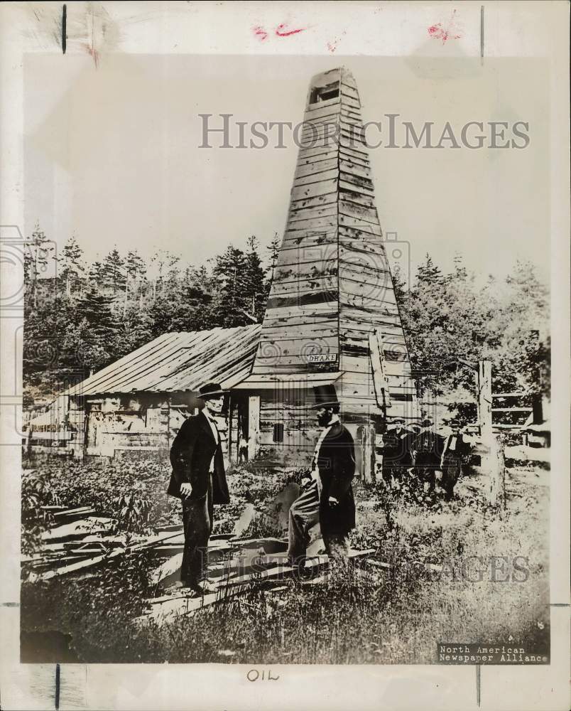 1859 Press Photo First Commercial Oil Well &amp; Creator in Titusville, Pennsylvania- Historic Images