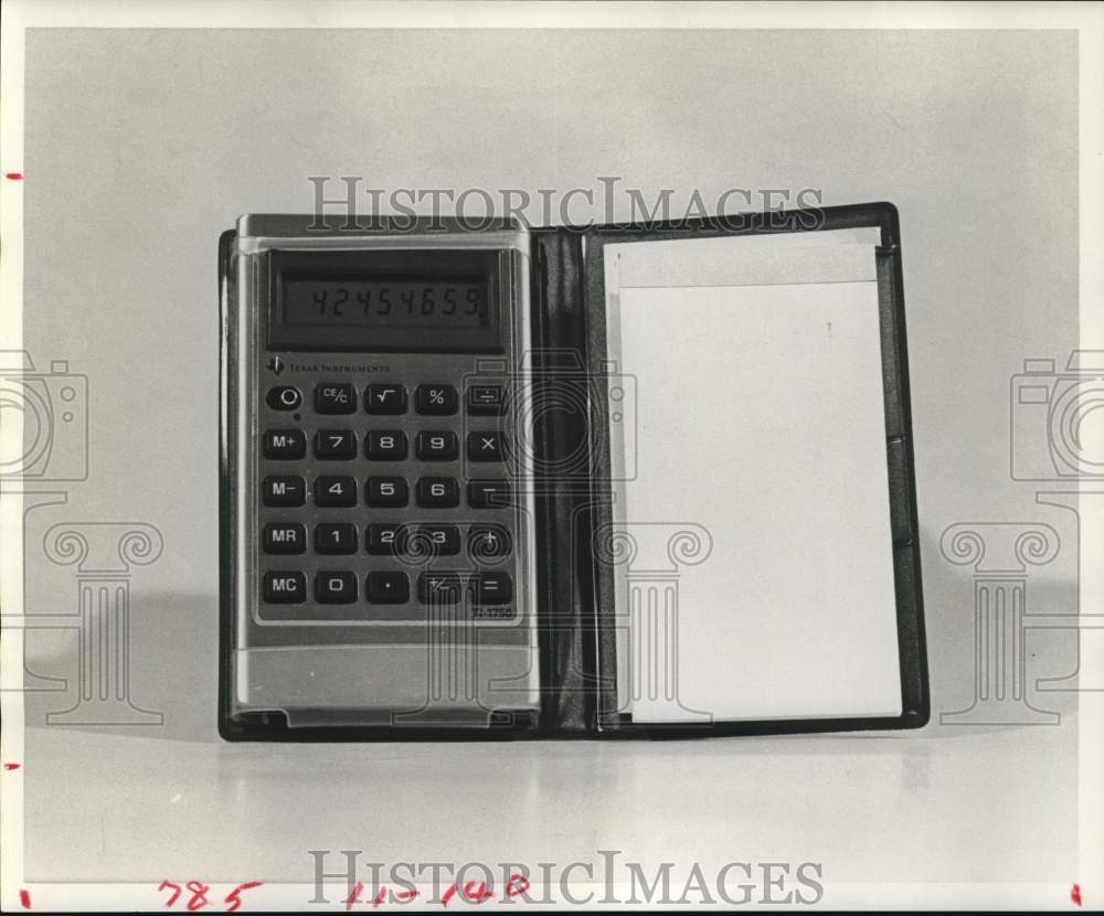 1978 Press Photo Personal calculator with foldable cover. - hpa04144- Historic Images