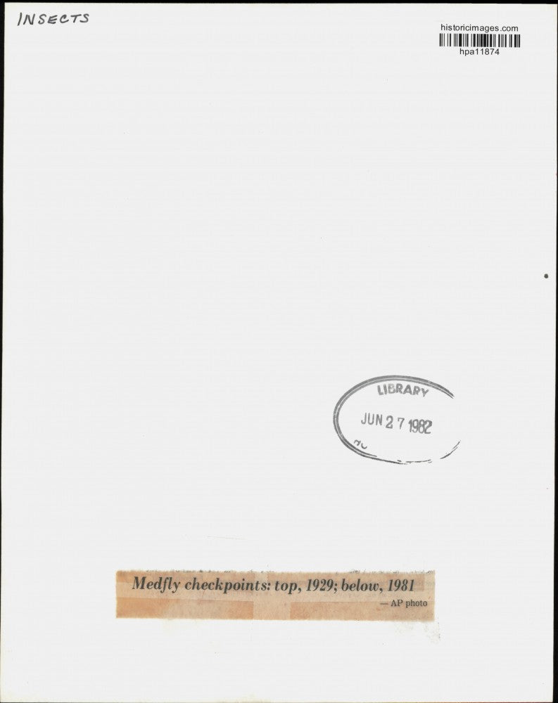 1929 Press Photo Cars Stopped at Medfly Insect Checkpoint - hpa11874