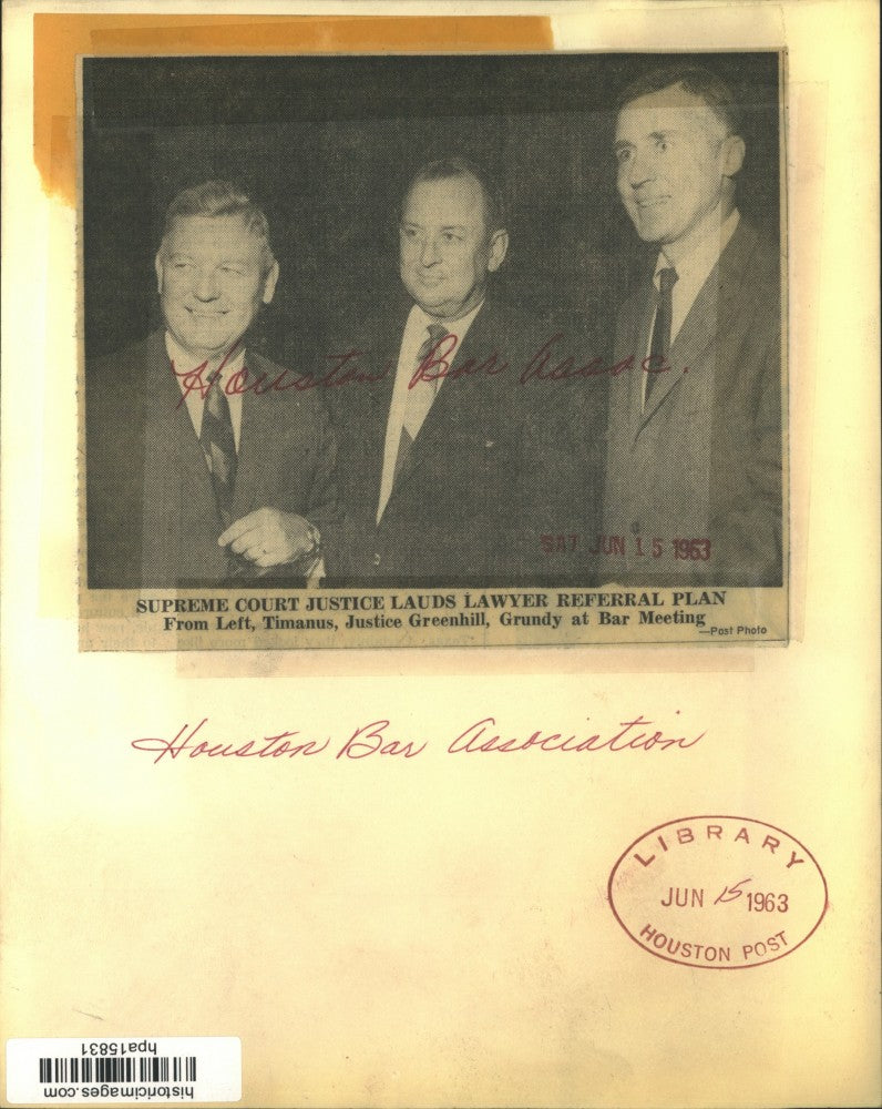 1963 Press Photo Three Lawyers at Houston Bar Association Meeting - hpa15831