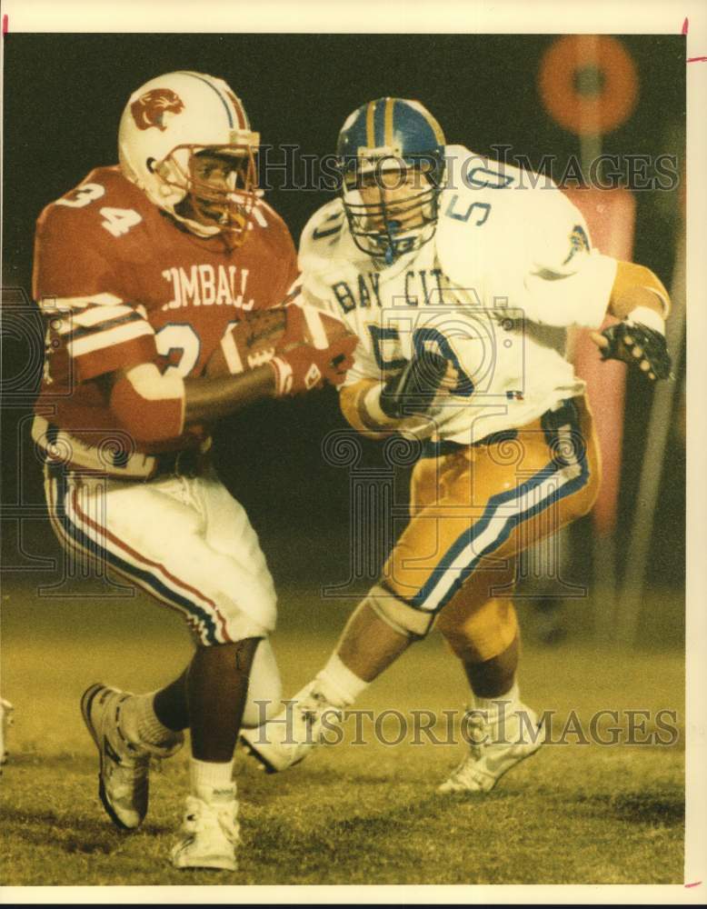 1991 Press Photo Stephen Hines, Preston Williams in TX High School Football Game- Historic Images