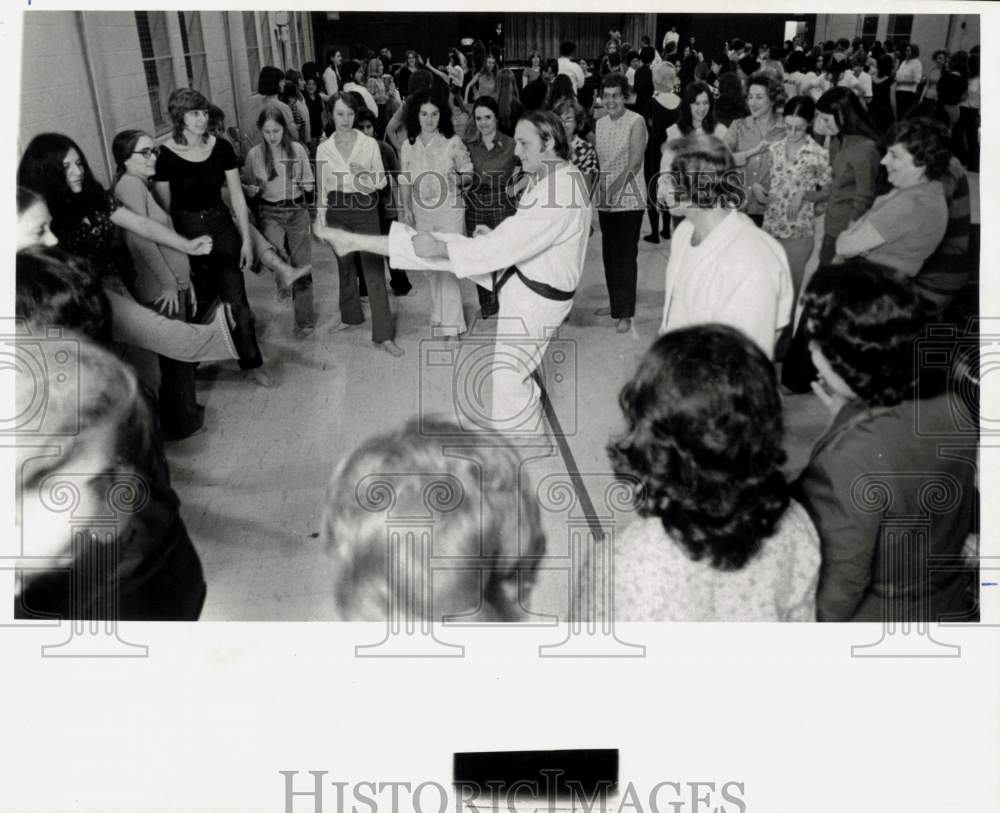 1974 Press Photo Black Belt instructors teach self-defense course. - hpa28311- Historic Images