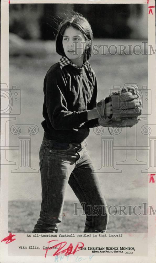 1980 Press Photo All-American fastball softball pitcher. - hpa29986- Historic Images