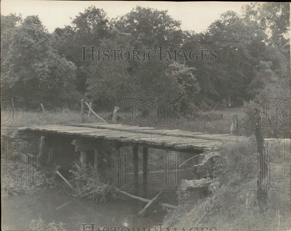 1955 Press Photo Horse and Buggy Bridge Seen in Texas - hpa33315