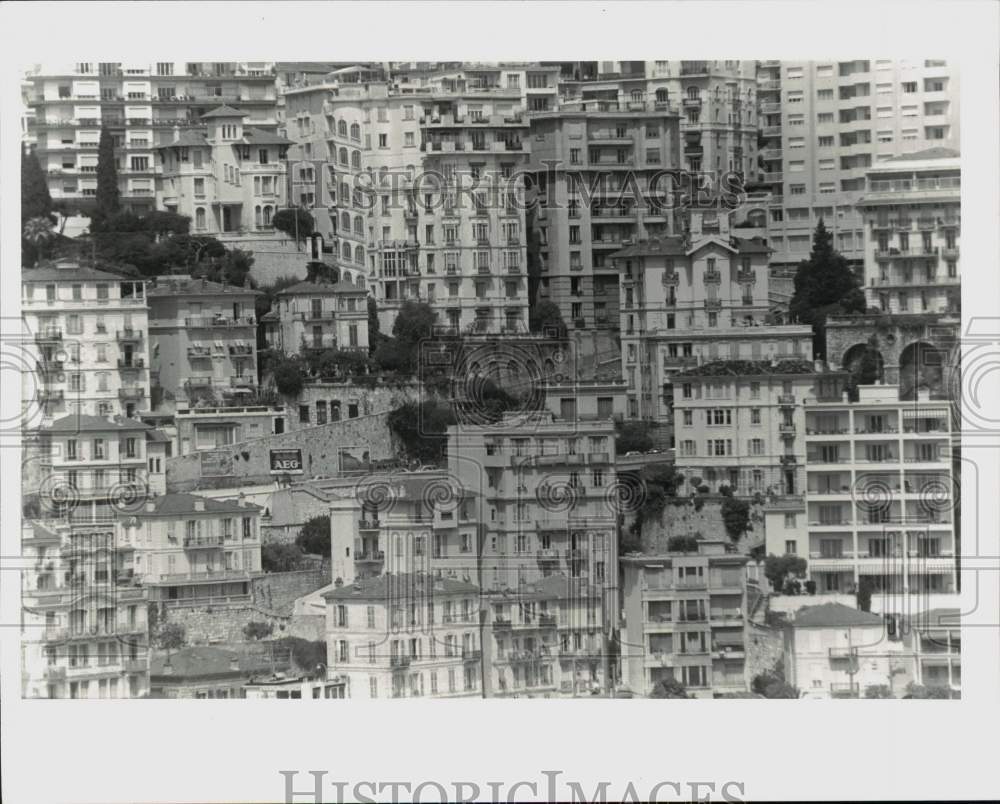 1980 Press Photo Monaco&#39;s high rise expensive neighborhood. - hpa38472- Historic Images