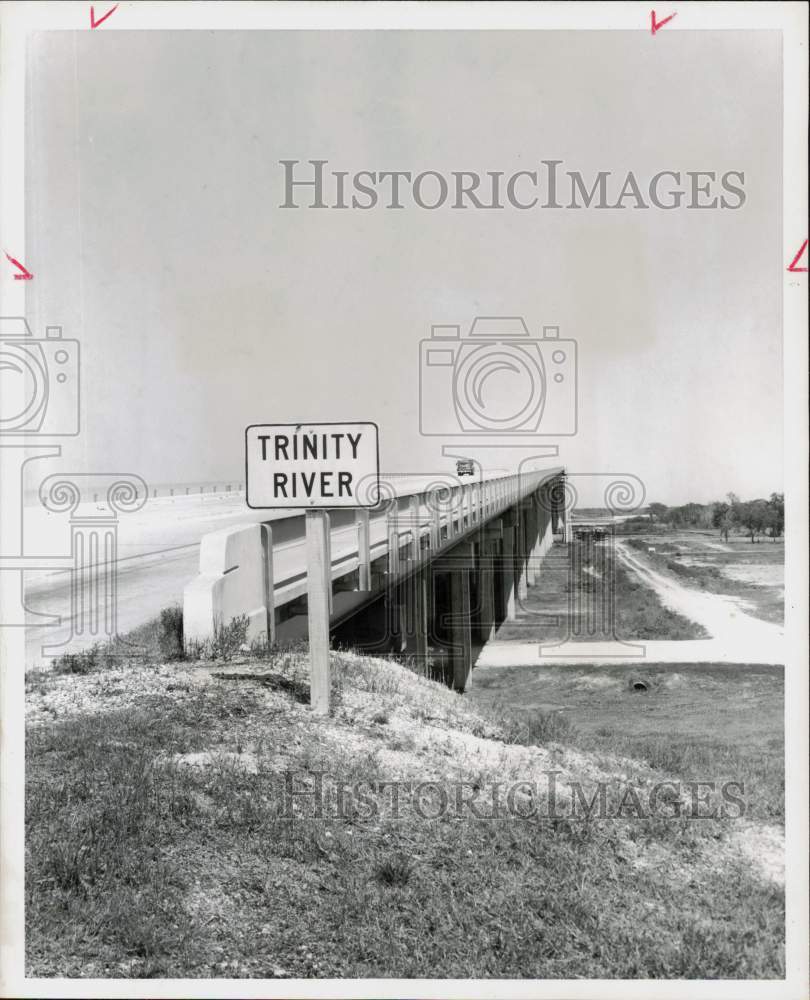 1958 Press Photo Bridge that spans Trinity River on Highway 73. - hpa56636- Historic Images