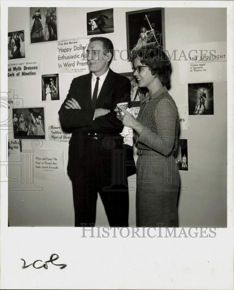 1961 Press Photo Mr. and Mrs. Peter Rinkevich during Theatre intermission.- Historic Images