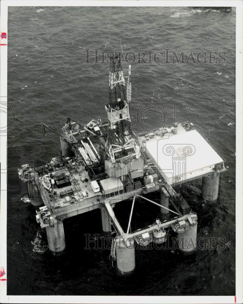 1973 Press Photo Ocean Drilling and Exploration&#39;s mobile rig off Scotland.- Historic Images