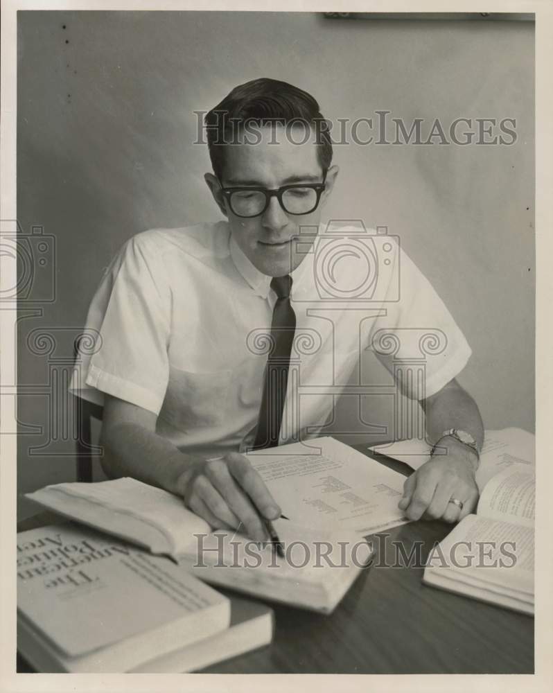 1964 Press Photo John Denny, Jr., studying law. - hpa58885- Historic Images