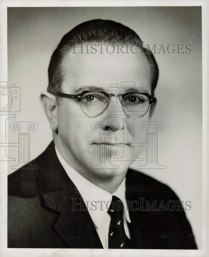 1959 Press Photo Dr. Kenneth Johnson, Houston Speech and Hearing Center official- Historic Images