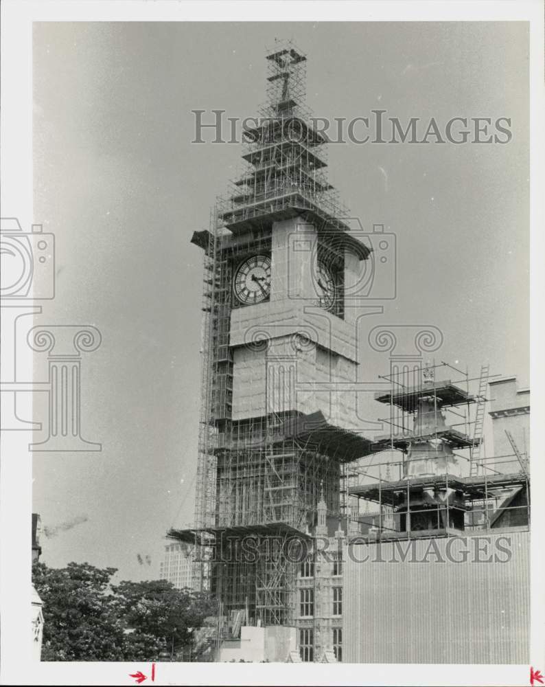 1983 Press Photo &quot;Big Ben&quot; landmark gets a facelift, London, England - hpa62759- Historic Images