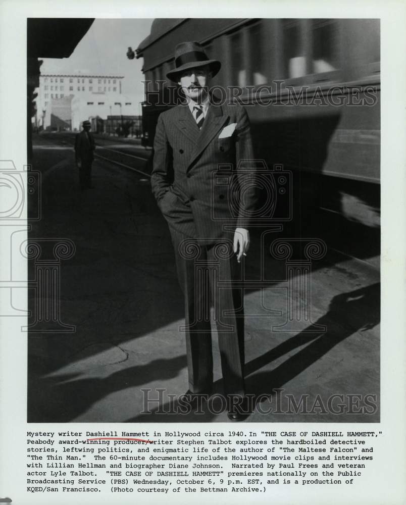 1940 Press Photo Mystery writer Dashiell Hammett in Hollywood. - hpa63609- Historic Images