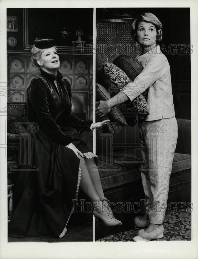 1961 Press Photo Actress Kim Stanley and Barbara Bel Geddes, in film roles.- Historic Images