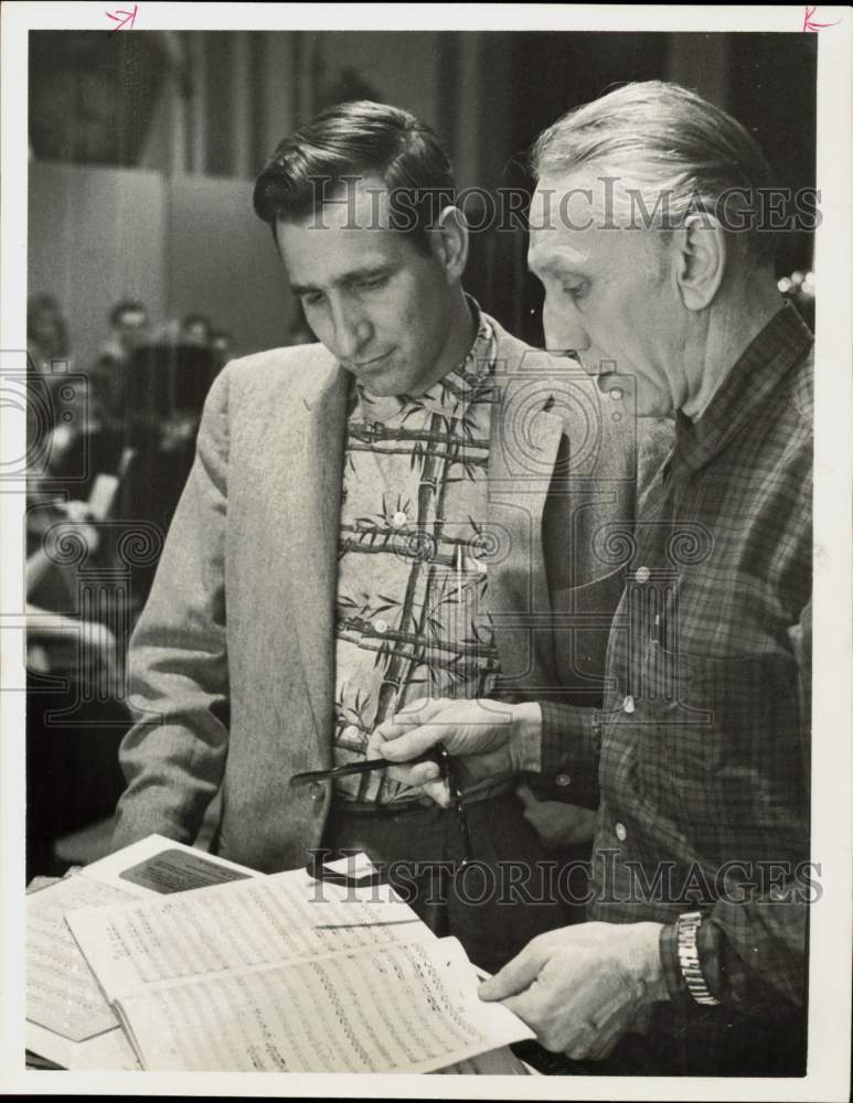 1961 Press Photo Houston Youth Symphony Heads Richard Landreville &amp; Howard Webb- Historic Images