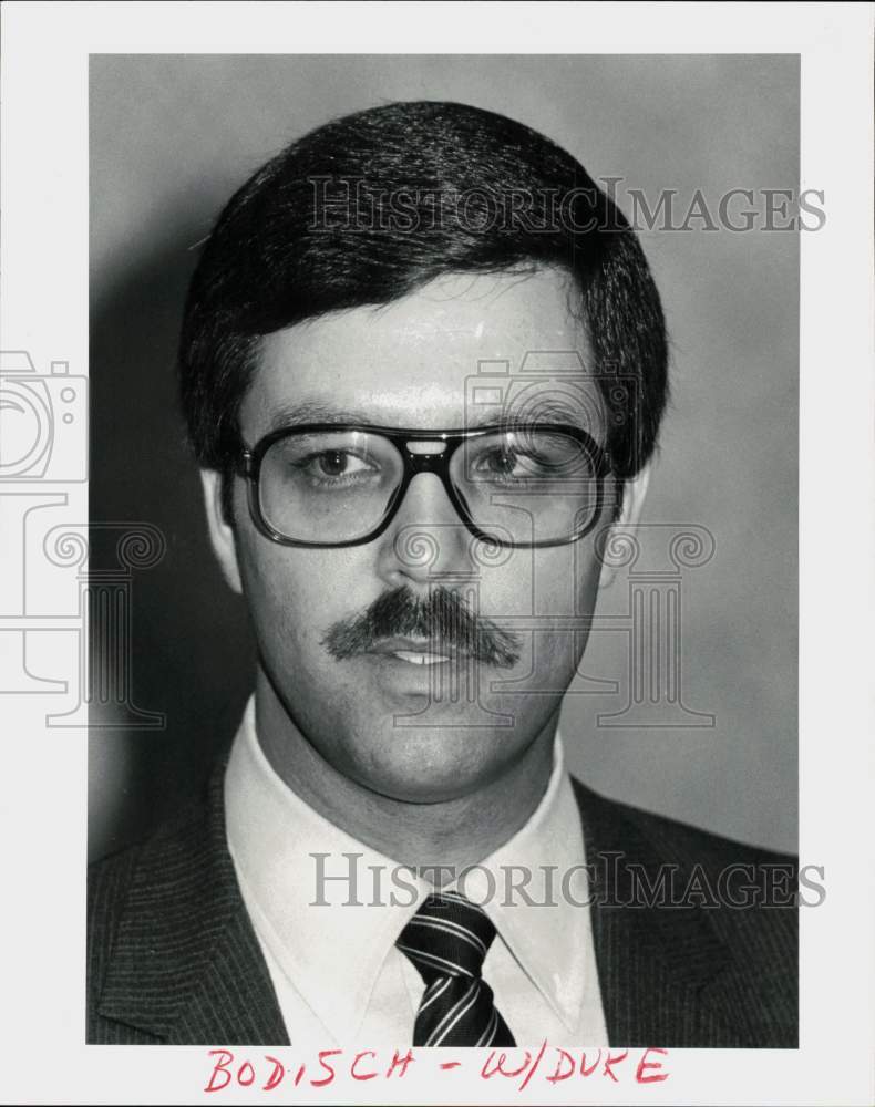 1983 Press Photo R.J. &quot;Duke&quot; Bodisch, candidate for Constable Precinct 5, Texas- Historic Images