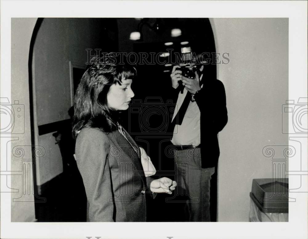 1985 Press Photo Sharri Frank, on trial for hiring someone to kill stepfather.- Historic Images