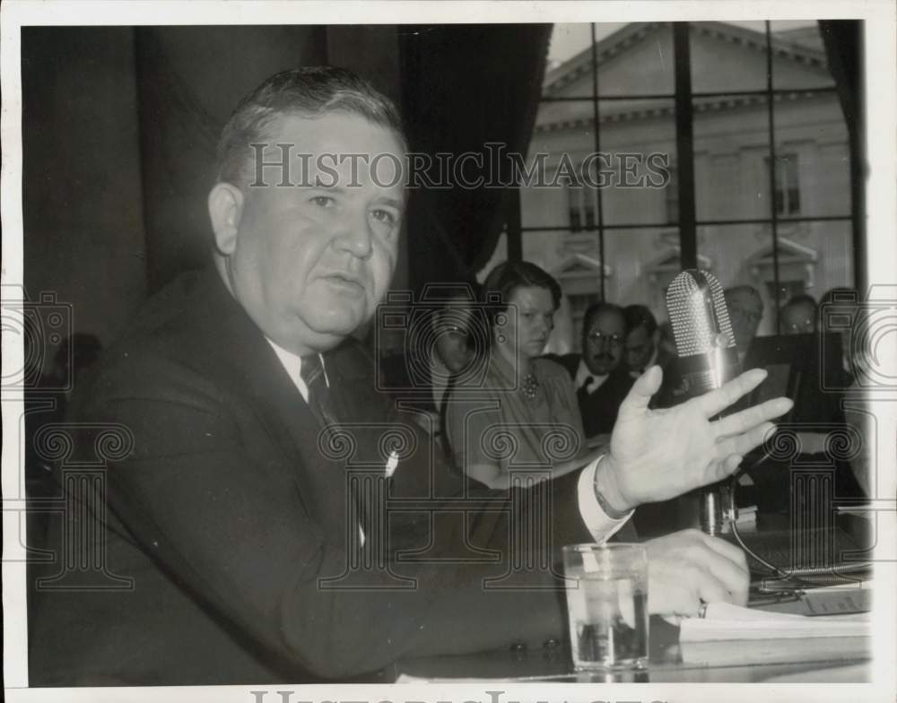 1939 Press Photo Witness E. Degolyer of Dallas at Monopoly Investigating hearing- Historic Images