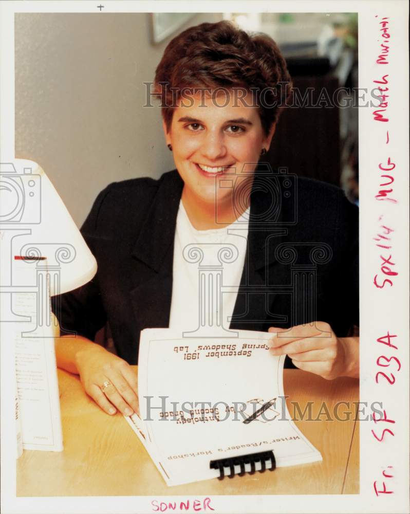 1991 Press Photo Deborah Sonner, Regional Elementary Teacher of the Year, TX- Historic Images