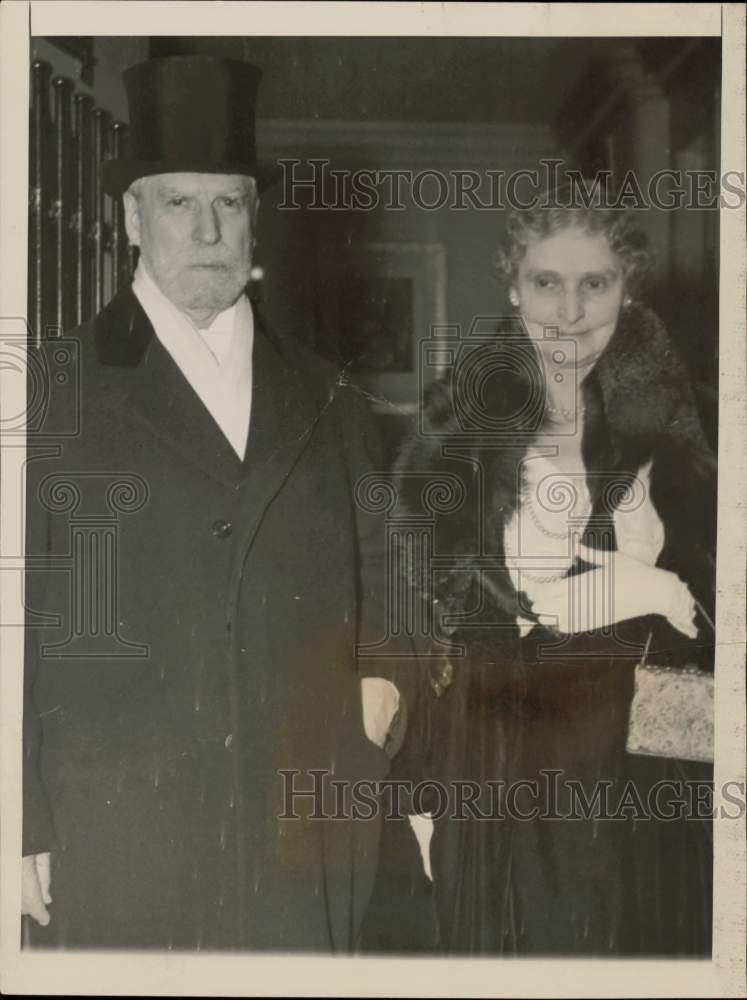 1936 Press Photo Chief Justice Hughes &amp; wife to attend dinner at White House, DC- Historic Images