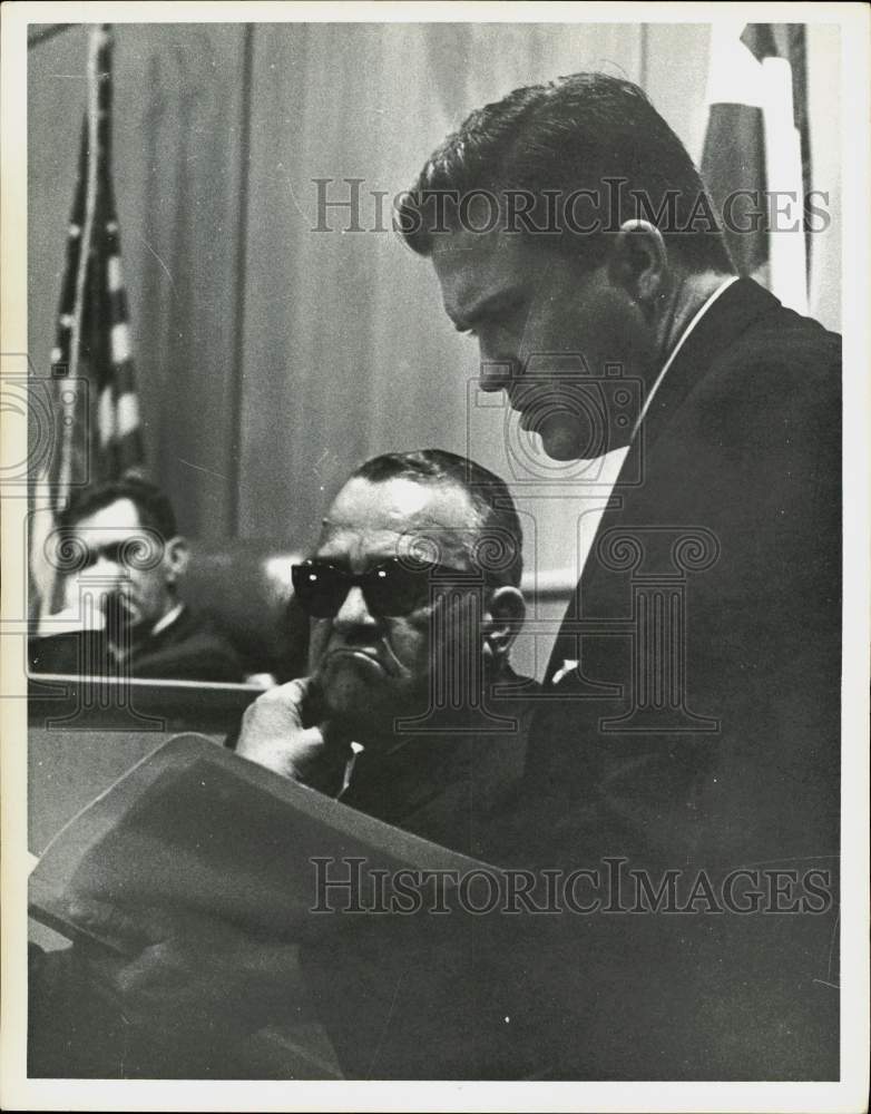 1964 Press Photo Jackson P. Thompson and Marvin Jackson shown in courtroom.- Historic Images