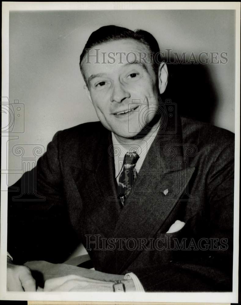 1946 Press Photo William Jenner, Indiana&#39;s GOP Senator-elect smiles at victory.- Historic Images