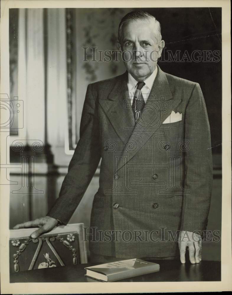 1956 Press Photo Paul G. Hoffman, statesman and author of &quot;Peace Can Be Now.&quot;- Historic Images