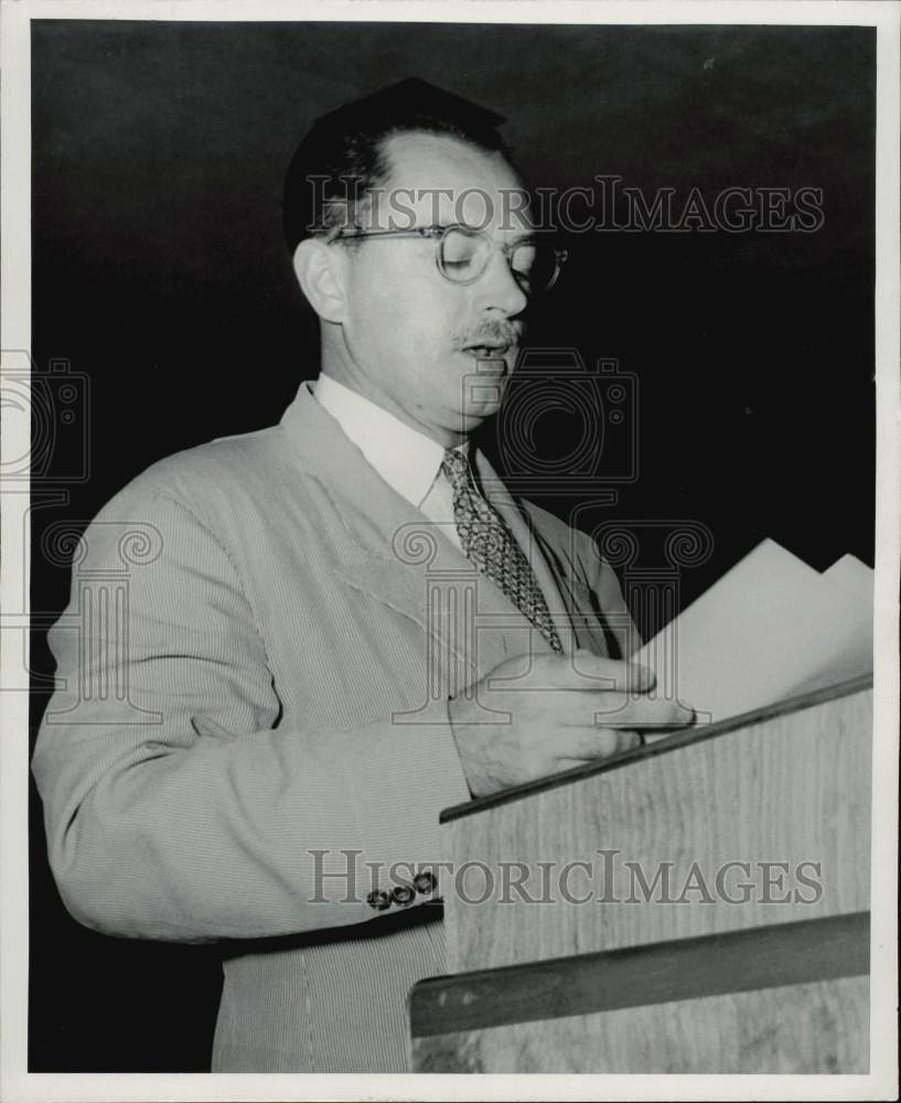 1956 Press Photo Dr. Earl James McGrath, United States Commissioner of Education- Historic Images