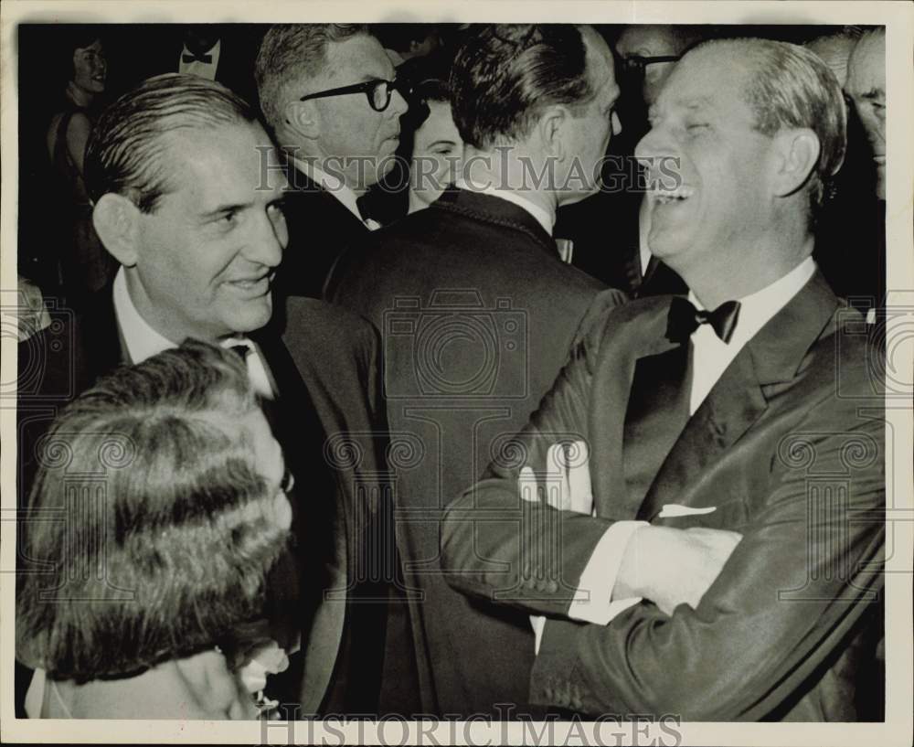 1966 Press Photo Prince Philip enjoys joke by Paul Boesch at Variety Boys&#39; event- Historic Images