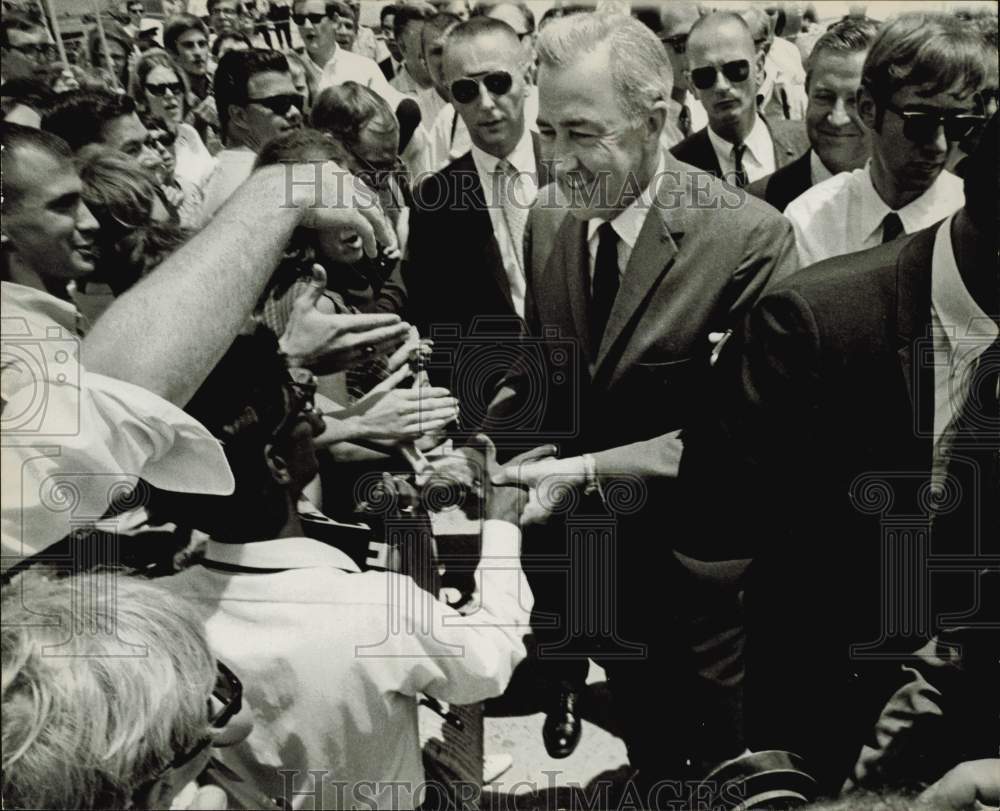 1968 Press Photo Eugene McCarthy greets supporters. - hpa74832- Historic Images