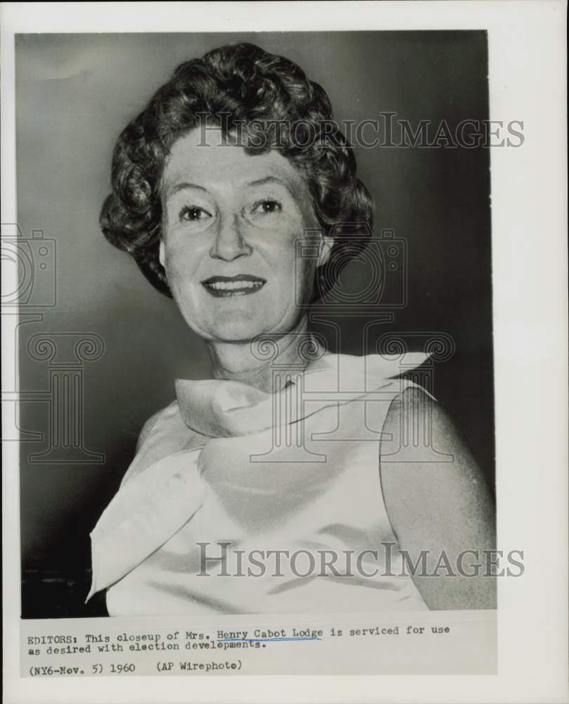 1960 Press Photo Mrs. Henry Cabot Lodge - hpa74909- Historic Images