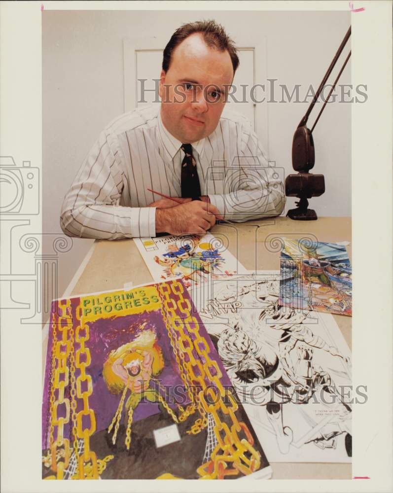 1994 Press Photo Kendall Lawrence, Pilgrim&#39;s Progress, adult comic book creator.- Historic Images