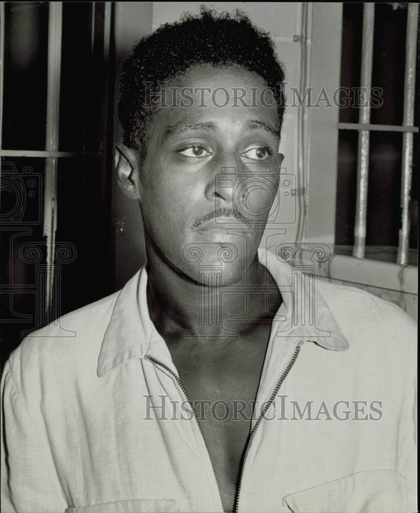 1968 Press Photo Clarence Prejean, Jr. surrendered to police on murder charge.- Historic Images