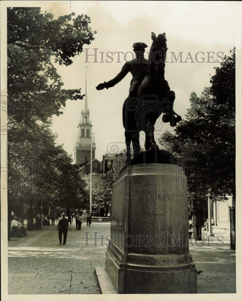 1962 Press Photo Statue of Paul Revere on Freedom Trial tour. - hpa77855- Historic Images